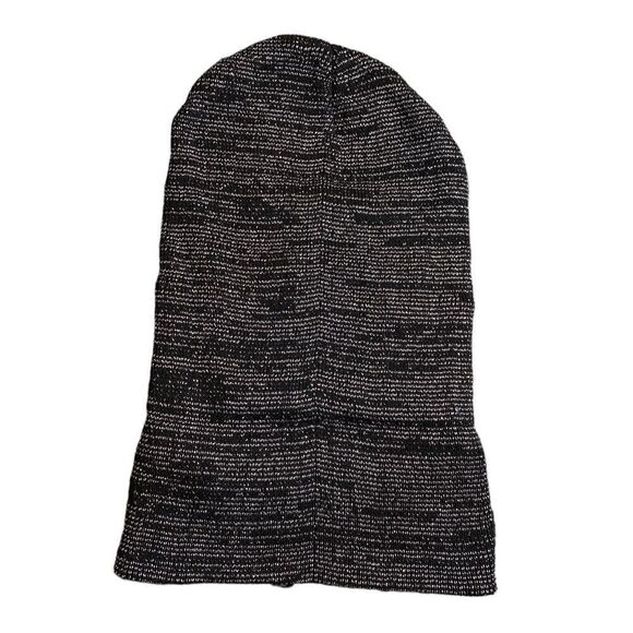 Knit Beanie Silver and Black - Picture 3 of 5